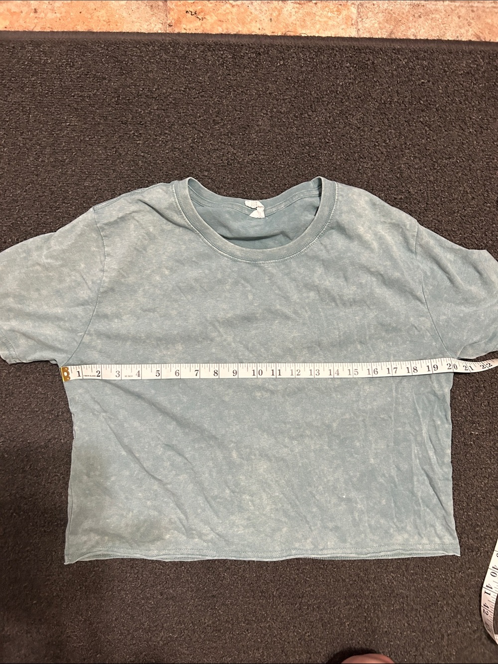 Women’s Washed Light Blue Short Sleeve Crewneck Top
